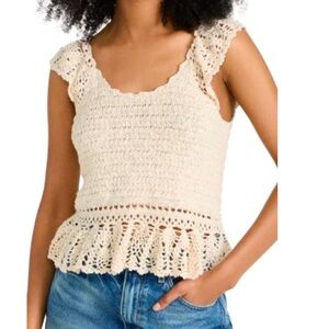 Rails Hattie ivory crochet top size large